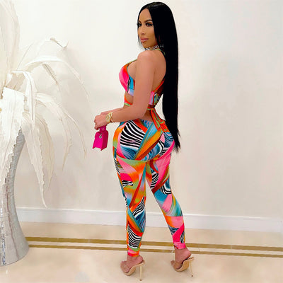 Jumpsuit Estampado Sexy para Discoteca con Amarres Cruzados - Image 9