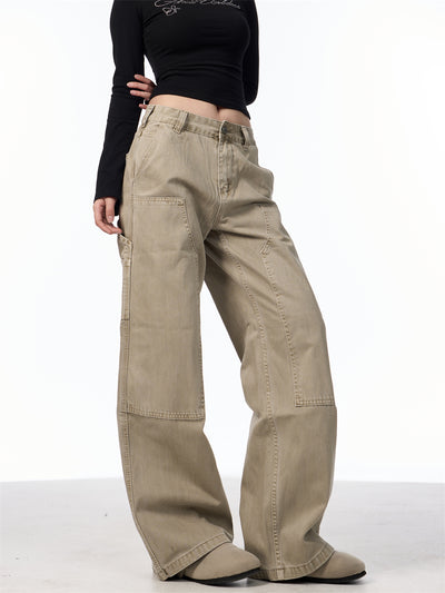 Jeans Rectos Sueltos Estilo Retro con Bolsillos para Mujer - Image 7