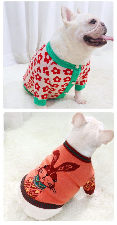 Suéter Otoño Invierno para Perros - Diseño Cartoon Toro Aero Botones - Image 11