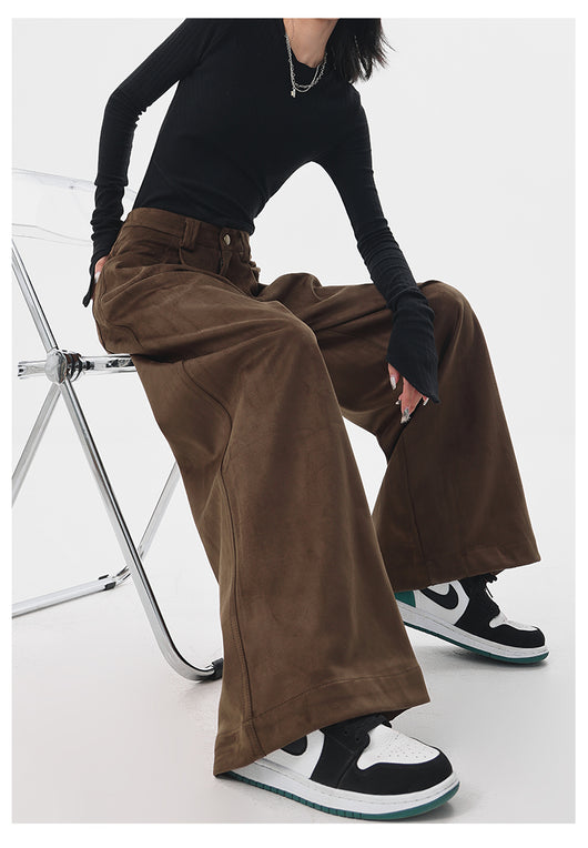 Pantalones Anchos Retro Vintage Marrón para Mujer - Estilo Casual Holgado - Image 22