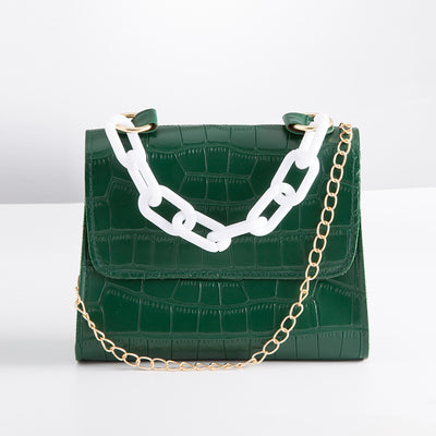Bolsa Cuadrada de Red con Cadena Gruesa Dorada - Image 9