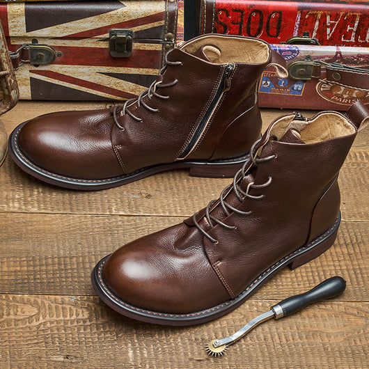 Botas Martin de Cuero Genuino Vintage Hechas a Mano - Image 3