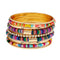 Pulsera de tela con cuentas de arroz multicolor