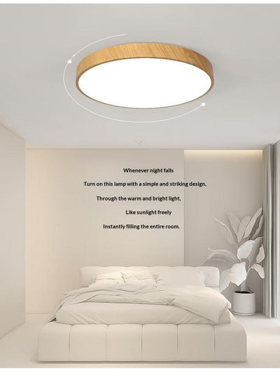 Lámpara de Techo LED Minimalista Estilo Chino Contemporáneo con Textura de Madera - Image 21