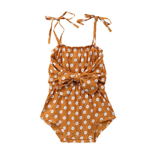 Enterizo Floral para Bebé Niña con Lazo y Lunares - Traje de Baño Verano