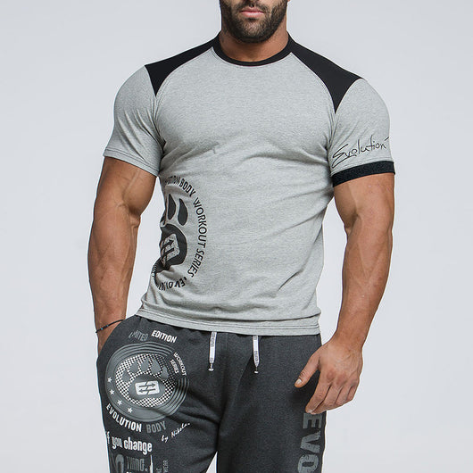 Playera de Cuello Estampada Manga Corta