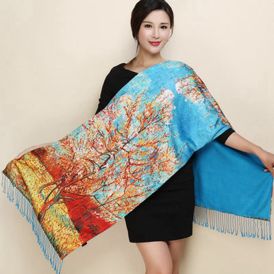 Pashmina de Seda Larga - Chal Elegante Versátil