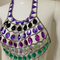 Top Crop Backless Lujo con Strass y Detalles Calados para Playa y Fiesta