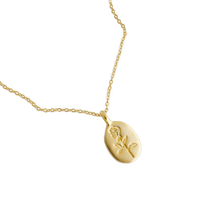 Collar Geométrico de Rosa con Dije Redondo para Mujer - Image 3
