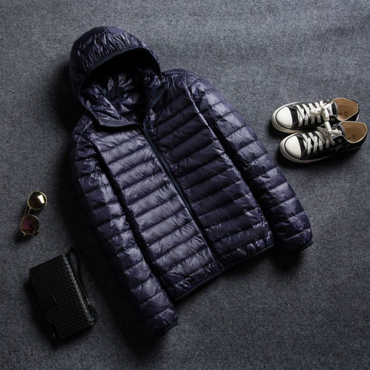 Chaqueta Acolchada Ultraligera con Capucha y Cuello Parado para Hombre - Image 15
