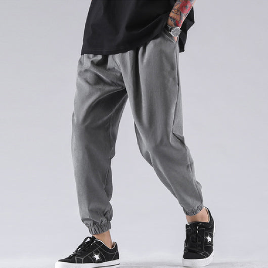 Pantalones Casuales Hombre Corte Suelto Tendencia Harlan Color Sólido