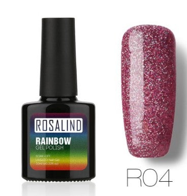 Esmalte de Gel Fotocurable ROSALIND sin Químicos - Sistema Arcoíris con Brillos - Image 5