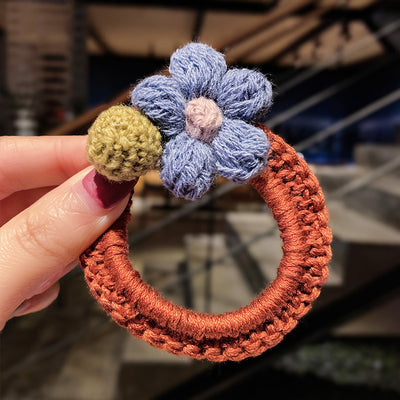 Elástico para cabello con flores de lana - Image 12