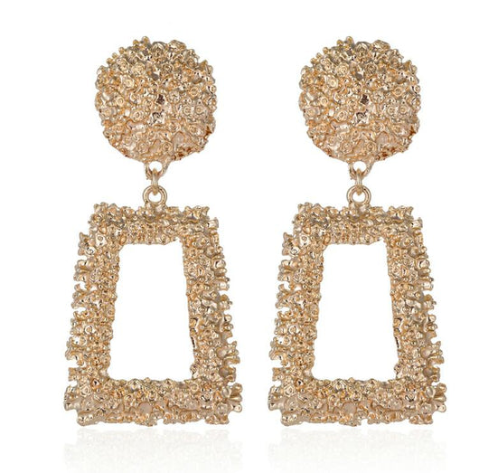 Aretes Geométricos Grandes Vintage - Oro, Plata y Negro