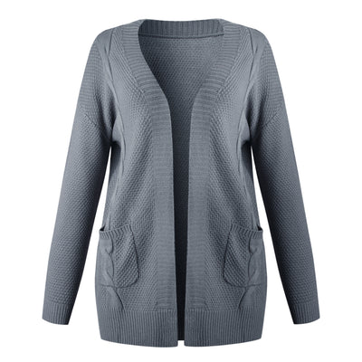 Cardigan Tejido de Color Sólido para Mujer - Image 5