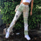 Jeans Casual a Cuadros con Costura Raw Edge y Efecto Reductor