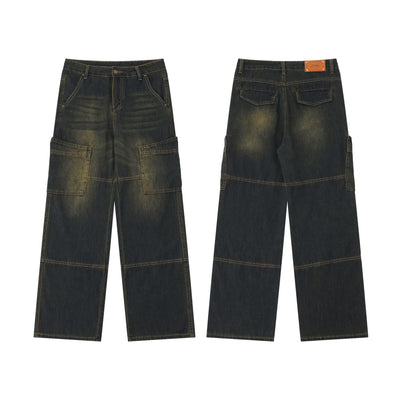 Pantalones Vaqueros de Pierna Ancha Estilo Retro Americano - Image 4