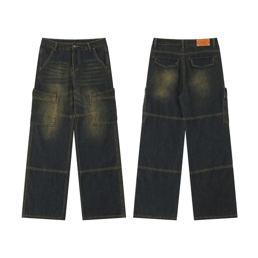 Pantalones Vaqueros de Pierna Ancha Estilo Retro Americano - Image 4