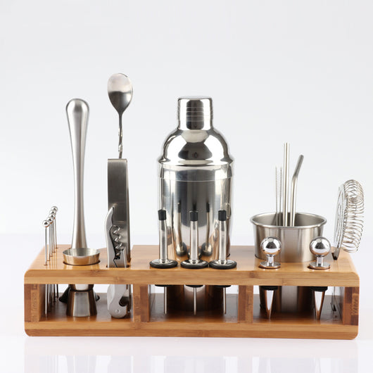 Set Profesional de Herramientas para Bartender con Soporte de Madera - Image 3