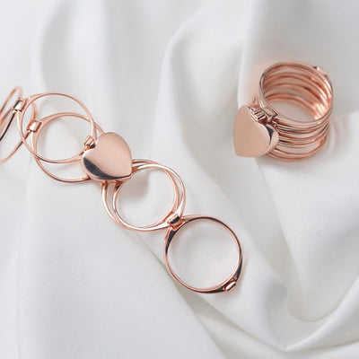 Pulsera Anillo de Corazón 2 en 1 para Mujer - Image 3