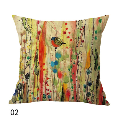Funda de cojín con diseño de pájaro en óleo - Image 10