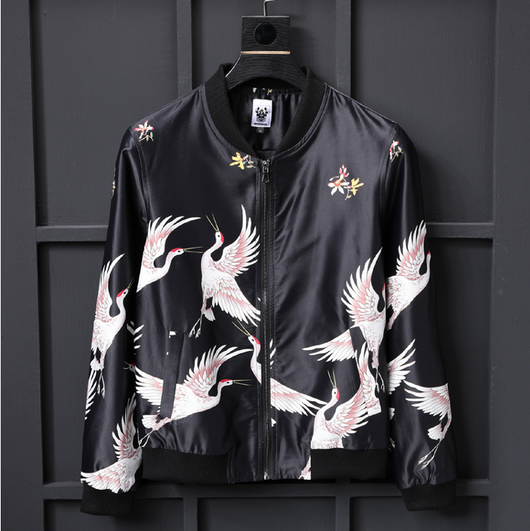 Chaqueta Bomber Estilo Japonés con Grúa Bordada - Abrigo Tendencia Otoño Unisex - Image 4