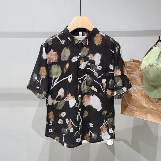 Camisa Suelta Estampado Floral para Hombre - Image 12