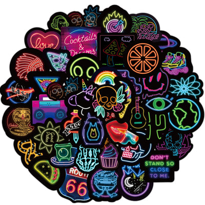 Pack 50 Stickers Neón Graffiti Impermeables para Decoración - Image 7