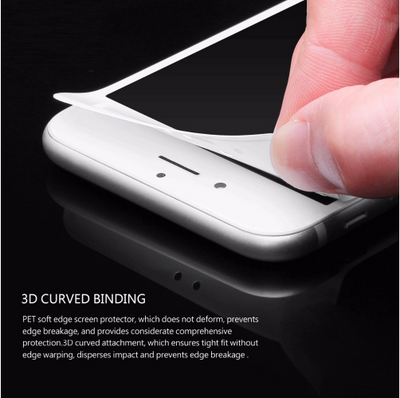 Protector de Pantalla Cristal Templado 3D Curvo para iPhone 7, 6, 6s Plus - Cobertura Completa - Image 3