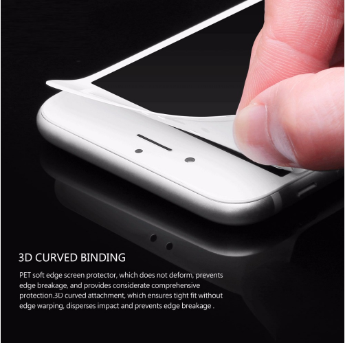 Protector de Pantalla Cristal Templado 3D Curvo para iPhone 7, 6, 6s Plus - Cobertura Completa - Image 3