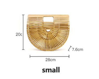 Bolsa de Bambú Tejida - Clutch Portátil Semicircular - Image 4