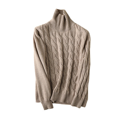 Suéter de Cuello Alto en Cashmere con Tejido Retorcido para Mujer - Image 6