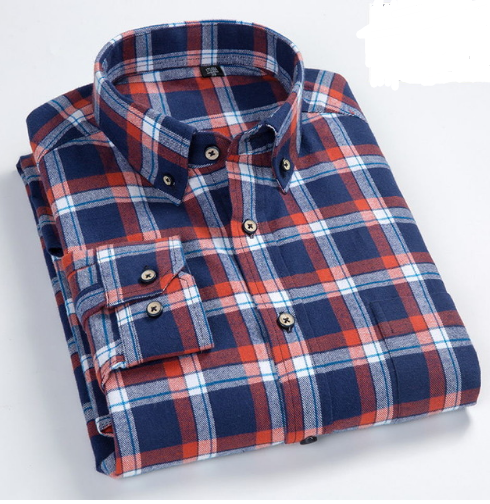 Camisa de Algodón a Cuadros para Hombre Talla Grande - Manga Larga Clásica - Image 4