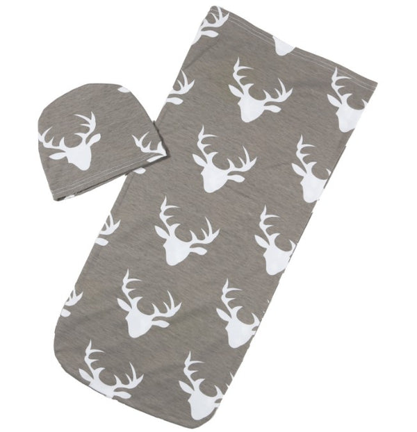 Set de Manta Envolvente y Gorro 2 Piezas - Diseño Venado