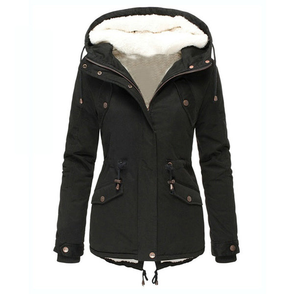 Chaqueta Acolchada con Capucha y Cordones de Algodón Puro