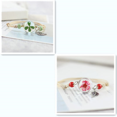 Pulsera Esfera de Cristal con Flores Secas - Diente de León y Estrellas - Image 25