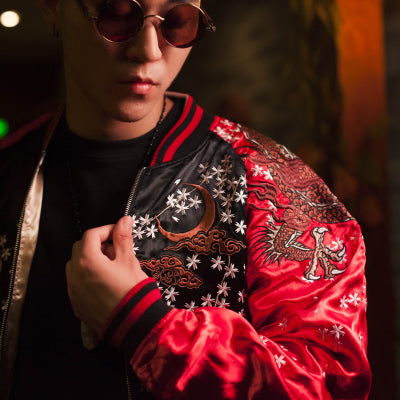 Chaqueta Reversible Bordado Dragón y Tigre - Image 4