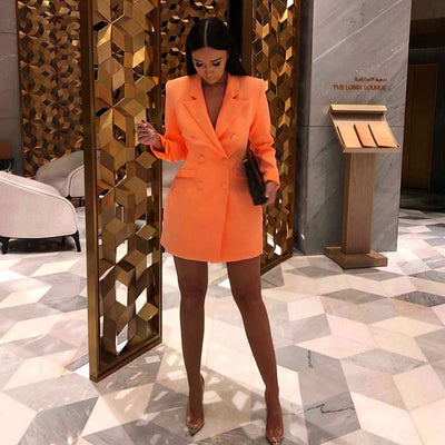 Gabardina Larga Clásica de Color Sólido para Mujer - Image 4