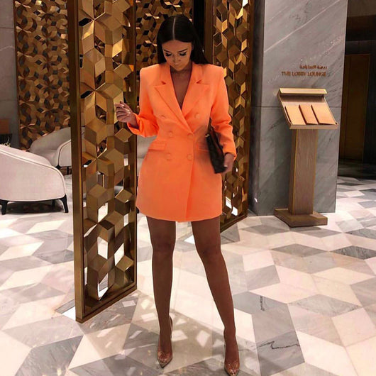 Gabardina Larga Clásica de Color Sólido para Mujer - Image 4