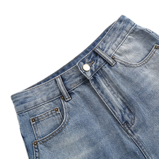 Shorts de Mezclilla Baggy Rotos con Acabado Raw Edge - Image 17