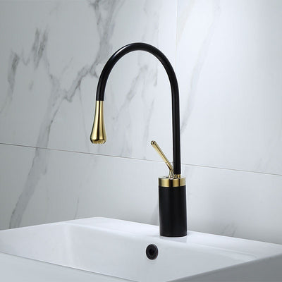 Grifo de Lavabo Giratorio en Cobre Dorado con Diseño Gota de Agua - Image 21