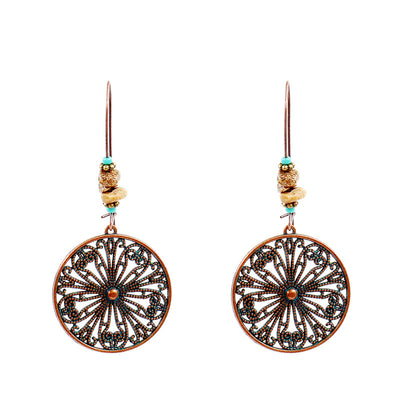 Aretes Retro de Aleación Floral Redondos Creativos - Image 3