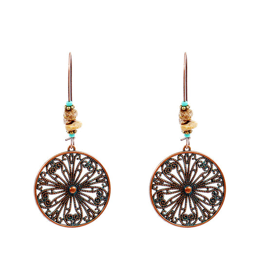 Aretes Retro de Aleación Floral Redondos Creativos - Image 3