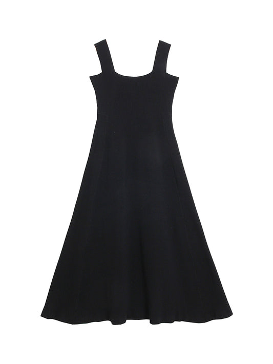 Chaleco Vestido Tejido Negro con Tirantes y Ajuste Slim para Mujer - Image 2