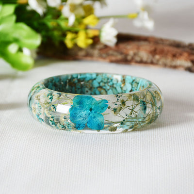Pulsera de Flores Secas con Resina Epoxi Cristal AB