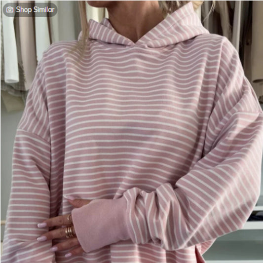 Sudadera Holgada con Agujeros para Pulgares y Hombros Descubiertos