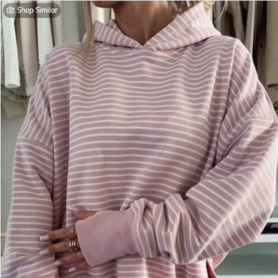 Sudadera Holgada con Agujeros para Pulgares y Hombros Descubiertos