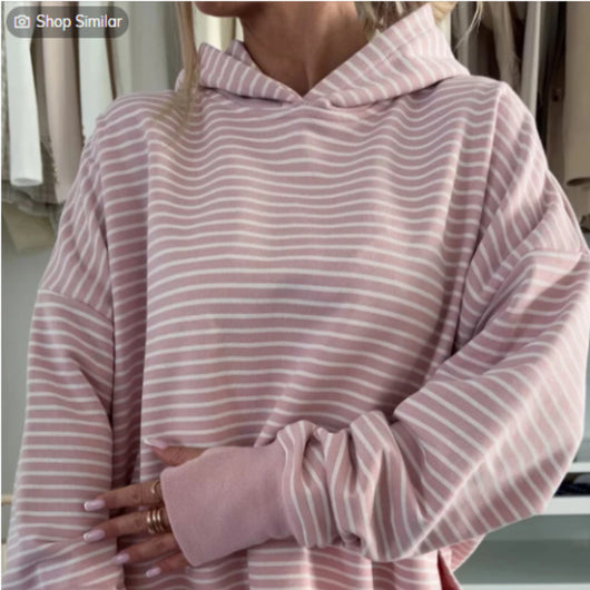 Sudadera Holgada con Agujeros para Pulgares y Hombros Descubiertos