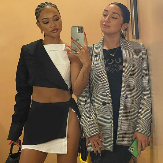 Blazer Ejecutivo Mujer Hombro Inclinado Manga Asimétrica