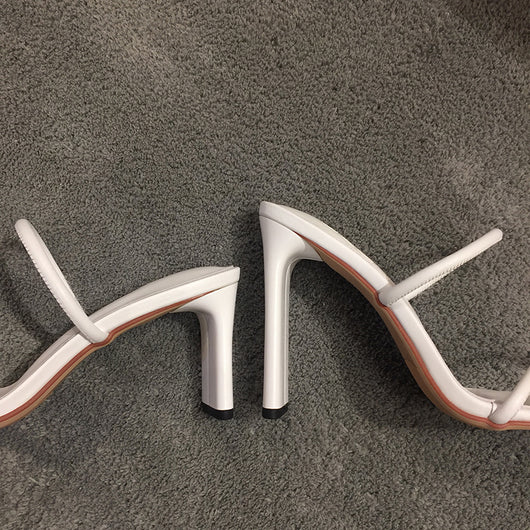 Sandalias de Tacón Cuadrado Ultra Alto Blancas - Estilo Minimalista - Image 8